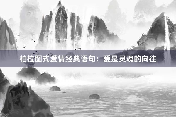 柏拉图式爱情经典语句:爱是灵魂的向往